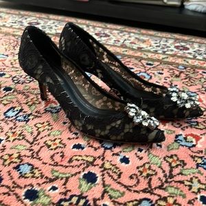 D&G taromina lace heel with crystals black 37.5